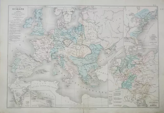 Carte géographique ancienne - EUROPE de 1715 à 1789