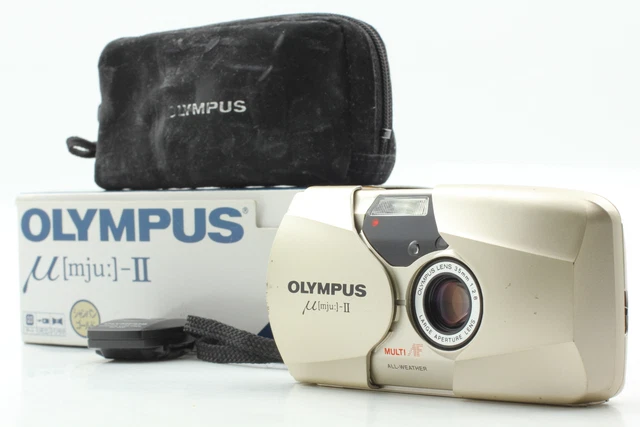 【N MINT w/ Box Case】 Olympus μ mju II 35mm Point & Shoot Film Camera From JAPAN
