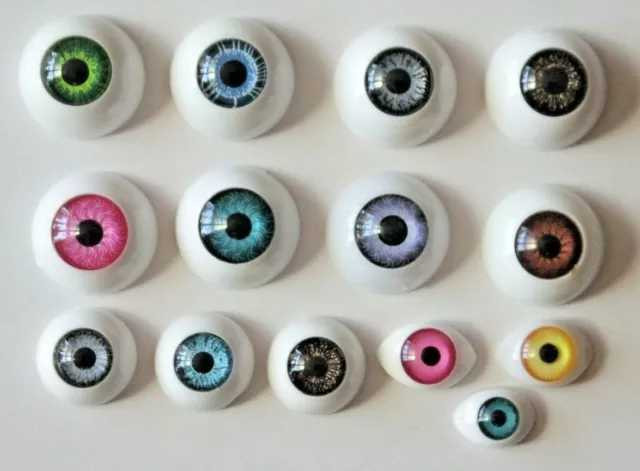 16mm 20mm Half Round Boat Shaped Baby Doll Eyes Acrylic Reborn Newborn Eyeball