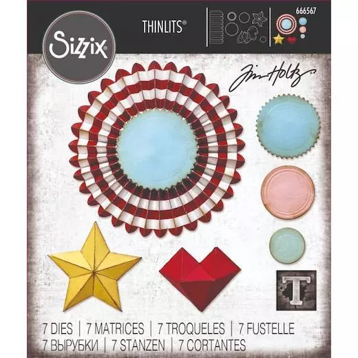 Sizzix Thinlits Die Set 7pcs - Vault Rosettes by Tim Holtz 666567