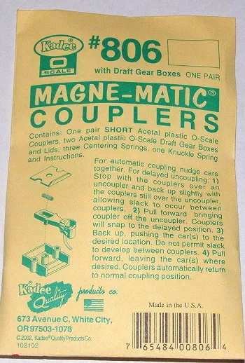 Kadee O scale ~ # 806  Short Magne-matic Couplers + Gear Boxes