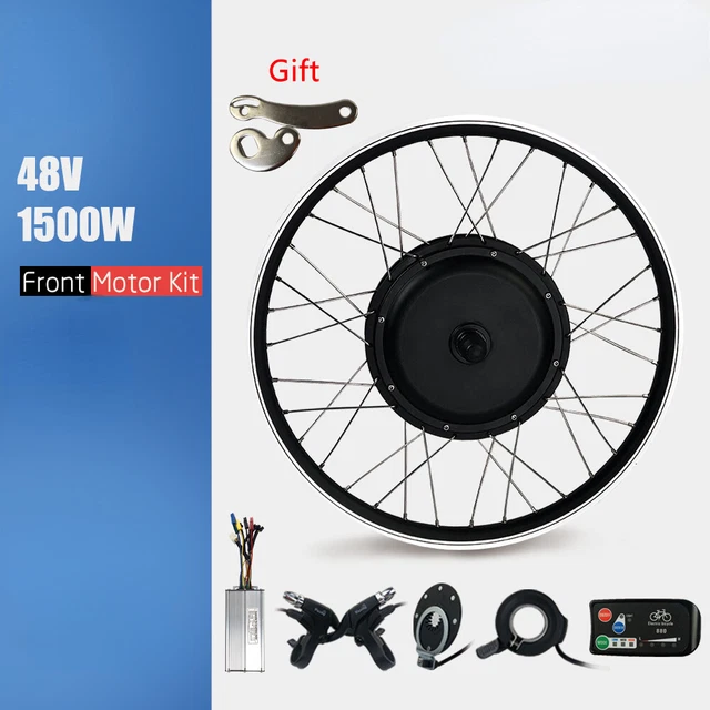 ELECTRIC BICYCLE CONVERSION Kit 48V1500W Brushless Gearless Front Wheel