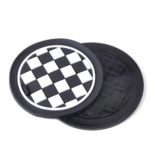 3pcs gobelet tapis pour Mini R55 R56 R57 R58 R59 Cup Holder Mat Pad Check Chess 3