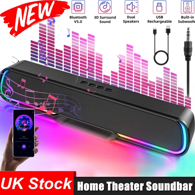 Surround Sound Bar 4 Speaker System Wireless BT Subwoofer TV Home Theater Xh5yufbgw1tuhl5h