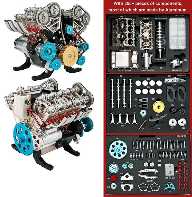 Model Part Assembly NEW V8 ENGINE Model 500+pcs Mechanical Model Kit Assembly Parts DIY Toy ...