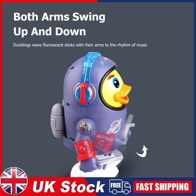 Electric Noisy Duck Toys Movable with Music Light Plastic for Kids Holiday Gifts