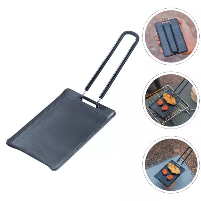 Grilled Pan Baking Tray Outdoor Camping Metal Keep Food Hot Steak