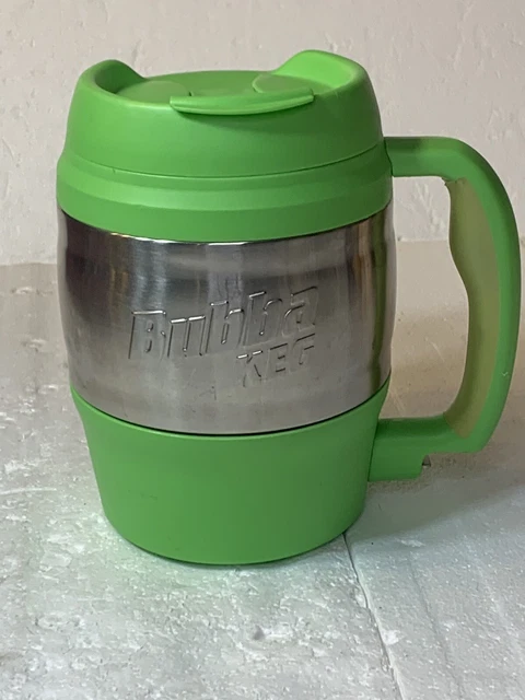 BUBBA KEG 52 Ounce Insulated Travel Mug Green & Stainless With Handle Flip Top