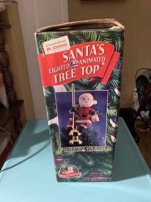 MR CHRISTMAS ~SANTA'S Lighted Animated Tree Top / Topper - Works Great