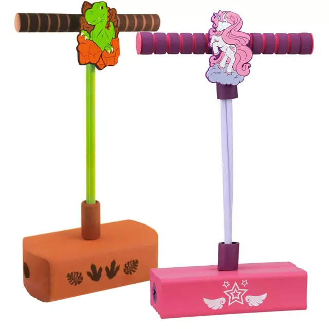 PoGo Stick Jumping Toy Foam Base Squeaker Flexible Pole Easy Grip Handle Age 3+