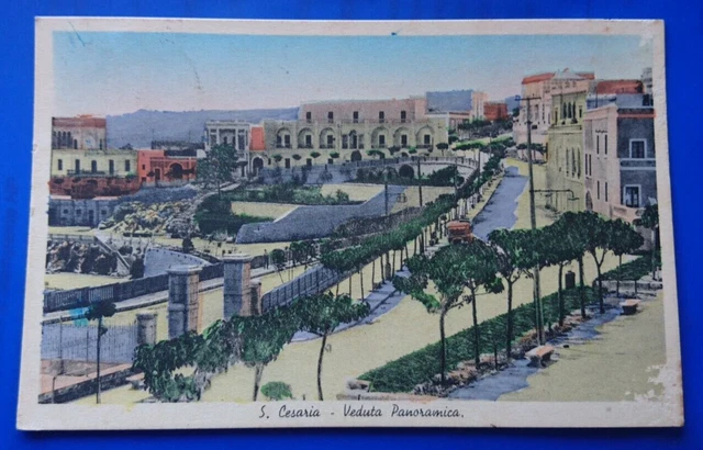 Cartolina D'epoca Lecce Terme S. Cesarea - Veduta Panoramica Viaggiata 1938