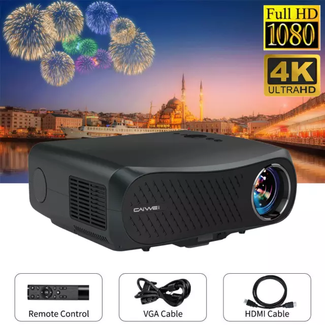 Proyector Caiwei A12 LED FHD Home Theater Película Nativa 1080p LCD Cinema 10KLúmenes