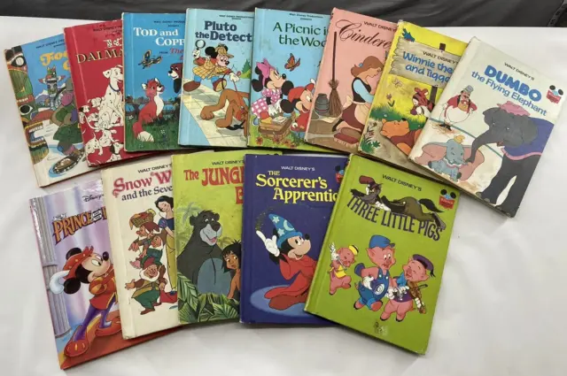 VTG Walt Disney's Wonderful World of Reading-Lot of 13-Childrens/Kids Books Gift