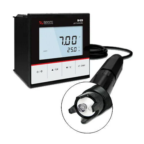 Industrial Online pH Controller mV Meter Tester Temp Display -1.00 to 15.00pH