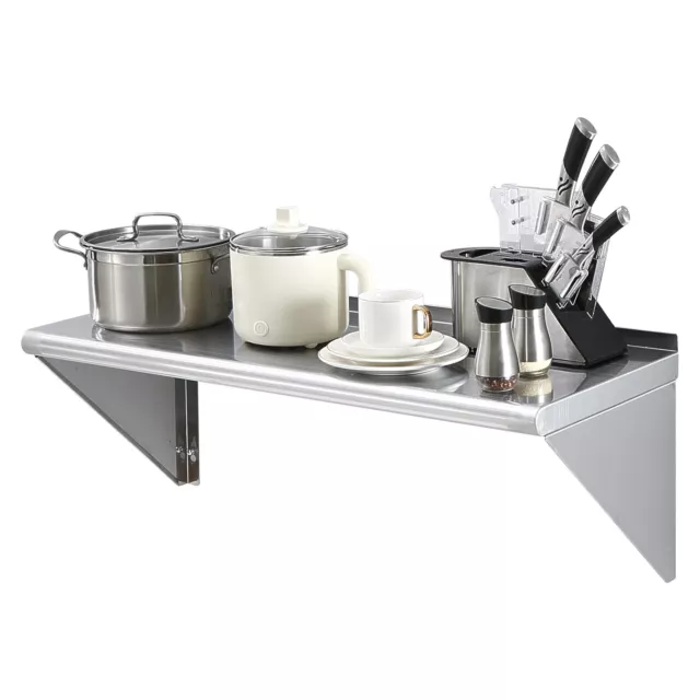 VEVOR 36" x 14" Stainless Steel Wall Mounted Shelf Kitchen Restaurant Shelving