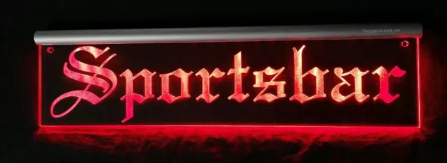 Sportsbar LED Namenschild Wunschname Bar Schild personalisiert Wunschtext Sport