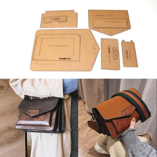 Leather Craft Messenger Shoulder Bag Handbag Pattern Stencil Template Hard Kraft