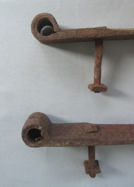Heavy Wrought Iron Hand Forged Barn Door Hinges Straps 23"+/- (Blacksmith) 2
