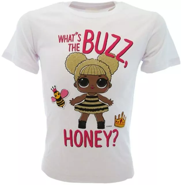 T-shirt Maglia LOL Surpise! Maglietta Ufficiale Bambina Glitter Bianca