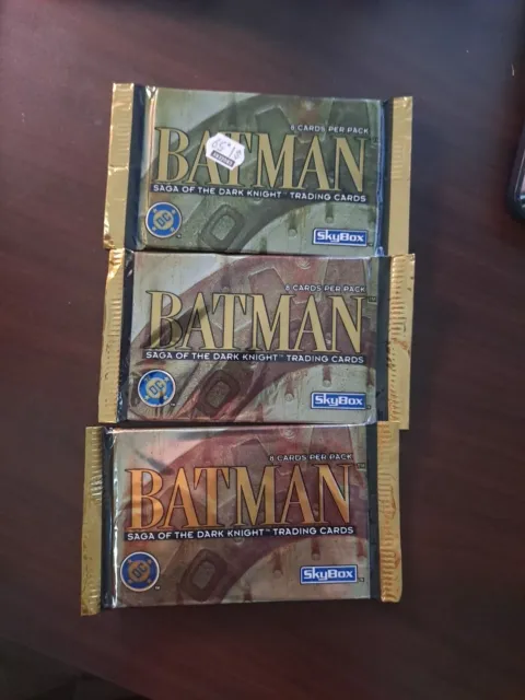 Batman: Saga of the Dark Knight Trading Cards, Lot Of 3 Packs, SkyBox 1994