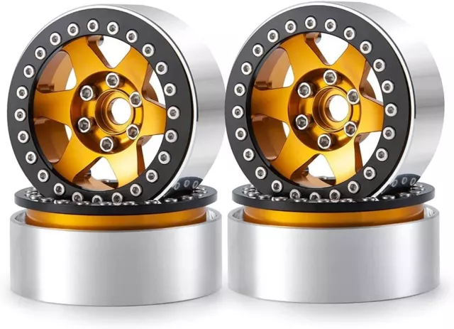 4PCS 2.2"Beadlock Wheel Aluminum Alloy Rim For Axial/Traxxas 1/10 RC Crawler Car