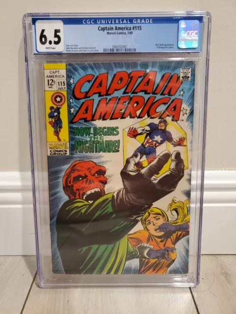 Captain America #115 Marvel Comics 1969 6.5 CGC Graded Red Skull!