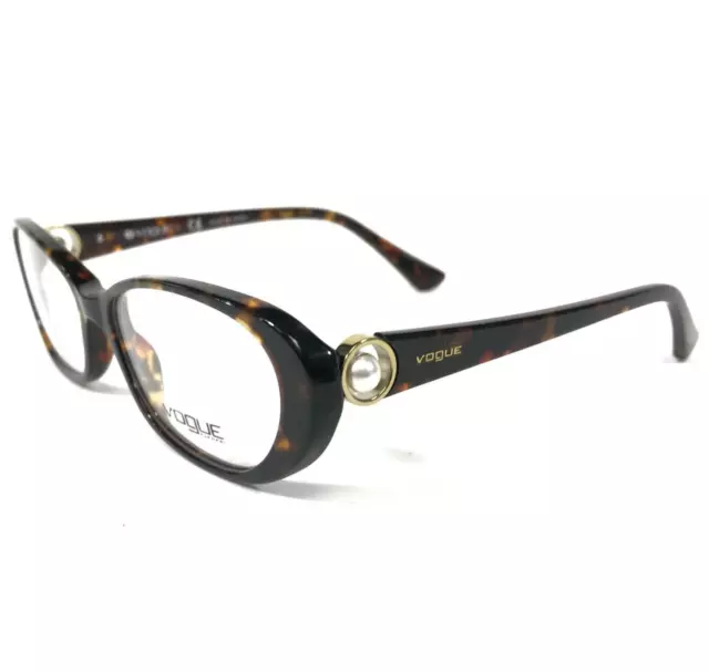 Vogue Eyeglasses Frames VO2750-H W656 Brown Tortoise Faux Pearls Gold 53-16-135