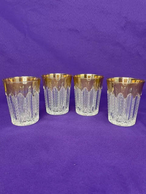 Duncan Miller Mardi Gras Cups with Gold Trim. Rare 1894-1920