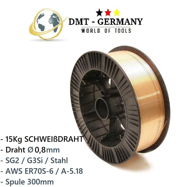 Schweißdraht SG2 (ER70S-6) – 0,8 Mm, 15 Kg Rolle, Für MIG/MAG Schweißen