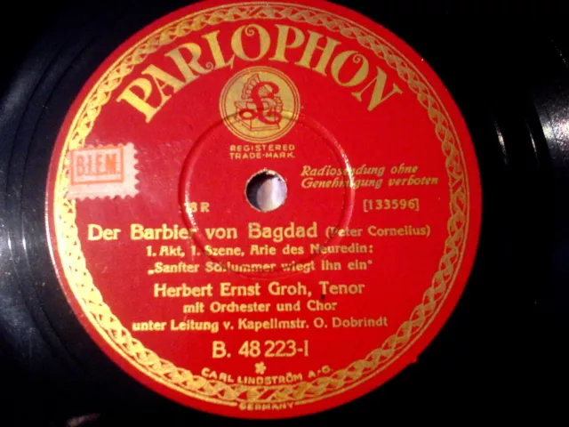 Herbert Ernst Groh - Der Barbier von Bagdad - Parlophon - 10" 78 RPM