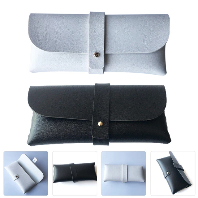 1 Bag / 2 piezas Cuero PU Gafas de sol Bolsas de almacenamiento Maletín de gafas (Schwa