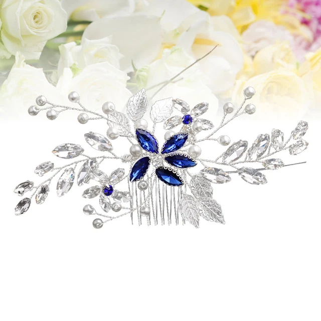 Bride Crystal Headpiece Pearl Wedding Comb Rhinestone Hairpin Women Retro