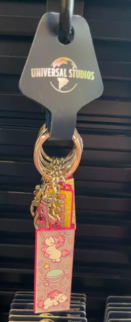 Universal Studios Despicable Me Fluffy Unicorn Bake My Day Bar Keychain New