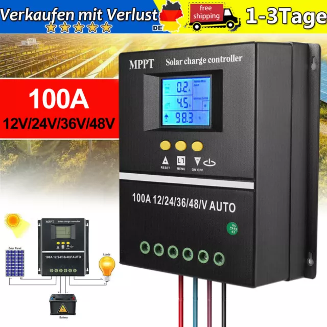 4000W 100A MPPT Solar PV Regler 12V 24V 36V 48V Solar Laderegler Controller LCD