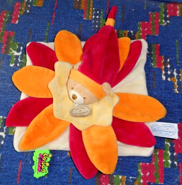 Kp/ Doudou Et Compagnie Tatoo Plat Collector Ours Petale Rouge Orange  Exc Etat