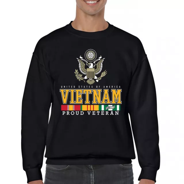 Vietnam War Proud Veteran Sweatshirt American Army Vet DD 214 Patriot Crewneck