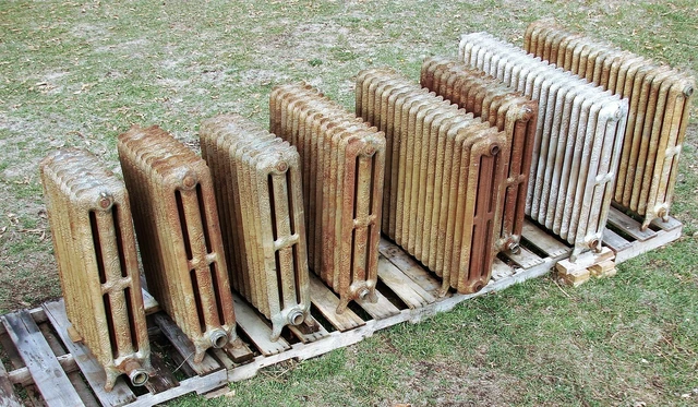 Highly Decorative Antique Cast Iron steam, hot water RADIATORS, Lot of 8