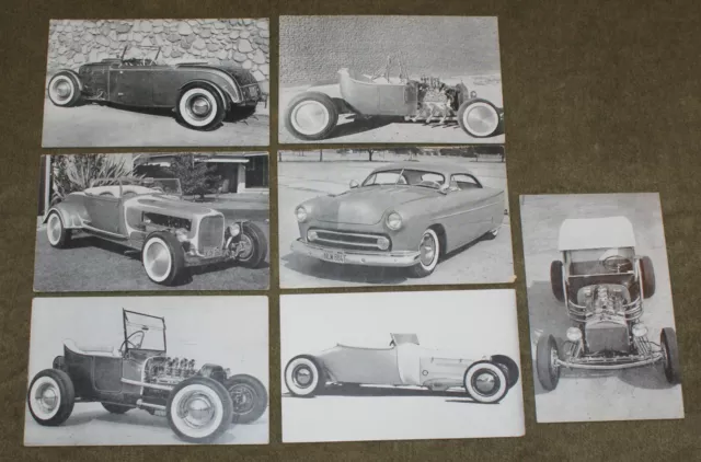 Lot of 7 Vintage Exhibit Hot Rod Magazine Cards