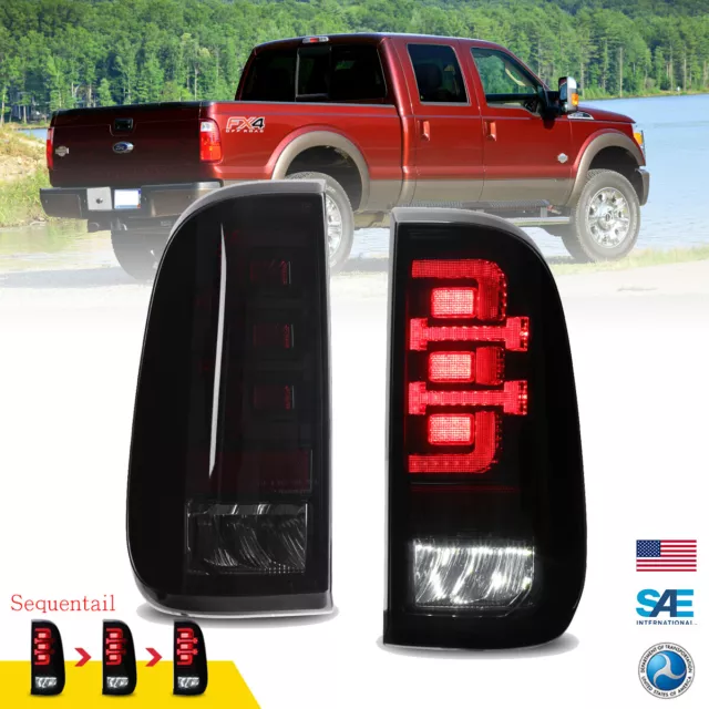 Sequential LED Tail Lights For 2008-2016 Ford F250 F350 F450 Super Duty Lamps