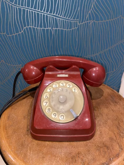 Raro Telefono da Tavolo SIEMENS Auso Sip vintage da Collezione rosso amaranto