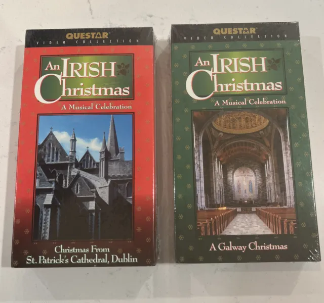 Set Of 2 IRISH CHRISTMAS VHS Tapes SEALED New Galway & St. Patrick’s Dublin