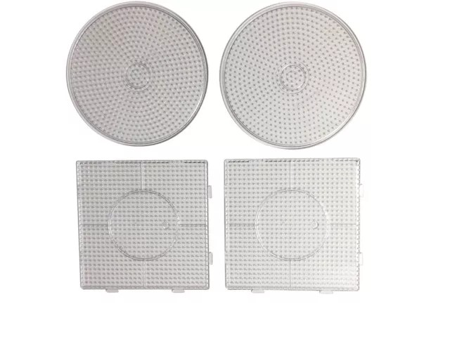 4 Stück, Bügelperlen Stiftplatten, Steckplatten + 12 farbige Vorlagen 3