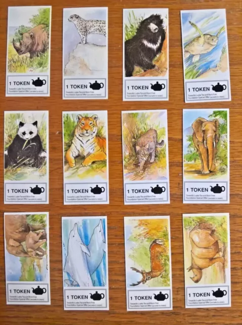 Luaka tea trade cards: Endangered Wildlife complete full set loose
