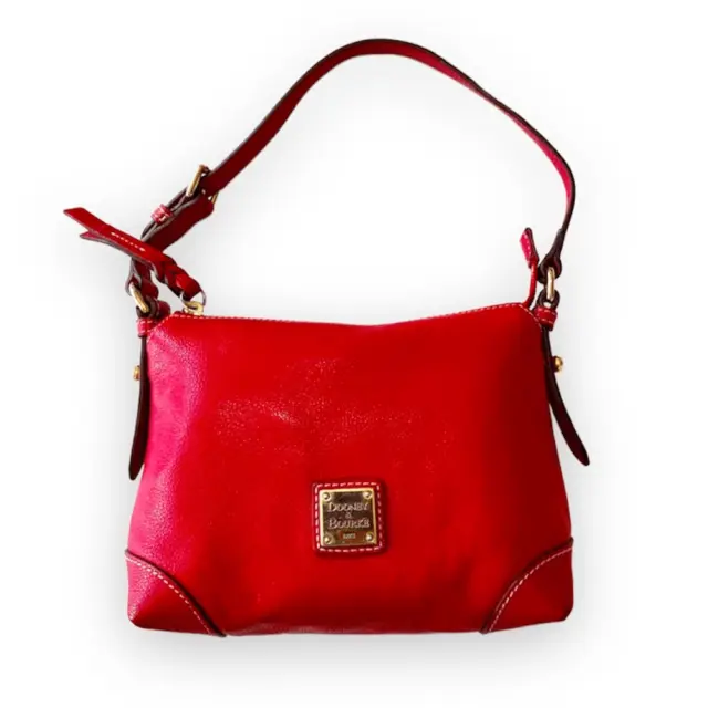 Dooney & Bourke Red Pebbled Leather Small Shoulder Bag Purse