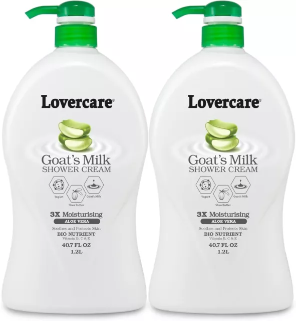 Lovercare 2-pack Goat's Milk Shower Cream with Aloe vera 1200ml