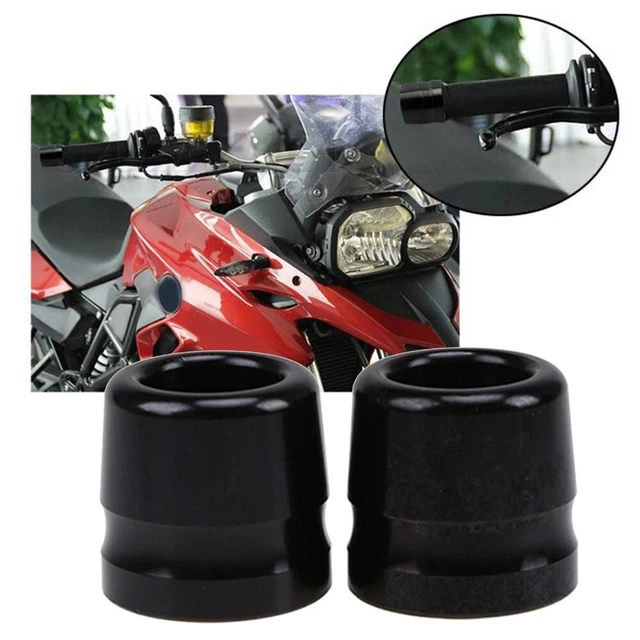 Poignées De Guidon Moto 25 Mm - Universelles Harley, Yamaha, Suzuki, Kawasaki - Noir Alu & Caoutchouc