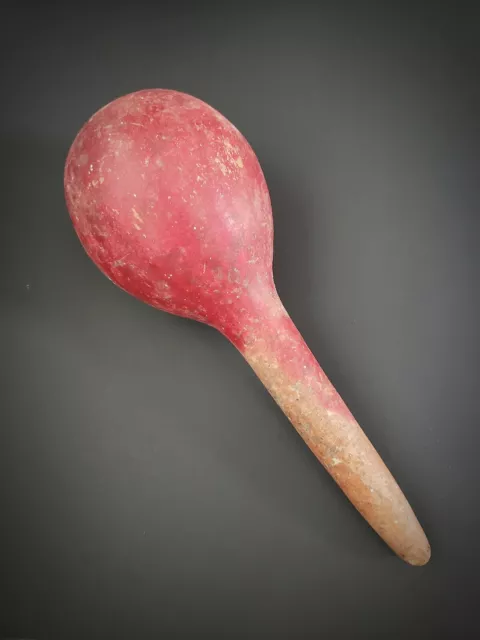 **Awesome Vintage Native American Hand Made Gourd Rattle! Large 15.5" × 5.25"