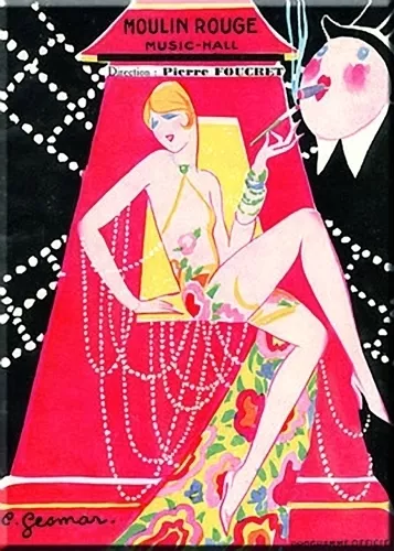 French Advertising Sign - Paris Moulin Rouge Music Hall Program Artist Gesmar