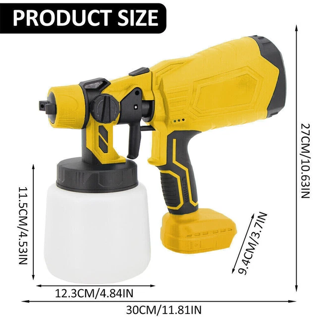 18V SPRAY GUN Cordless Fence Wall Paint Sprayer Electric Airless HVLP