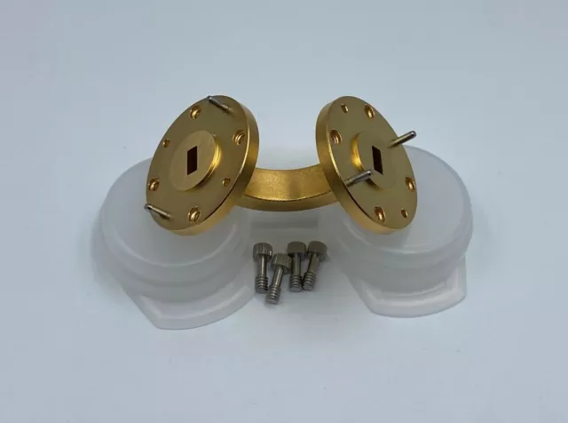 WR-22 Waveguide Bend 90 Degree E-Plane Gold Plated 1.5 Inches